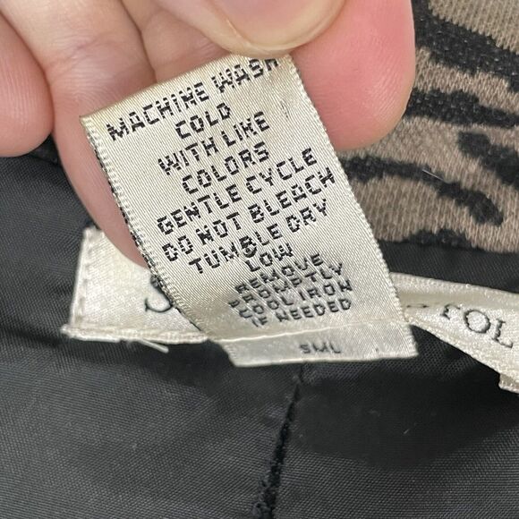 Susan Bristol Womens Jacket Brown Animal Cheetah XL Knit Belted Lined Mob Wife - Picture 11 of 16